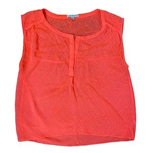American Eagle Sheer Neon Sleeveless Top